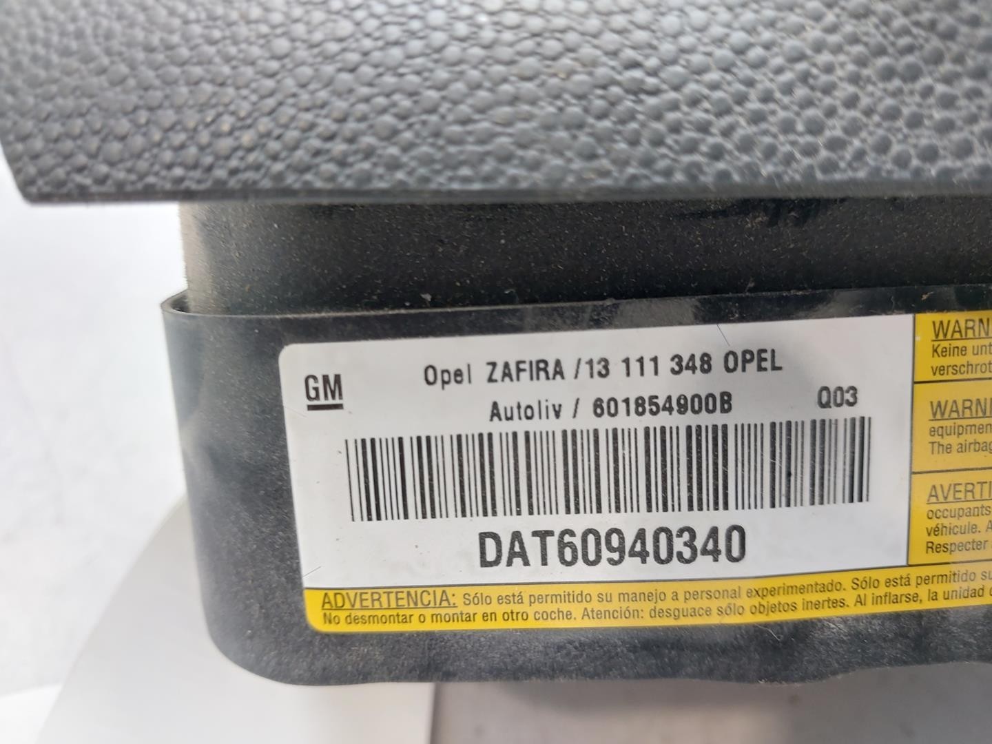 Peças - Airbag Frontal Esquerdo Opel Zafira B 2006 -13111348