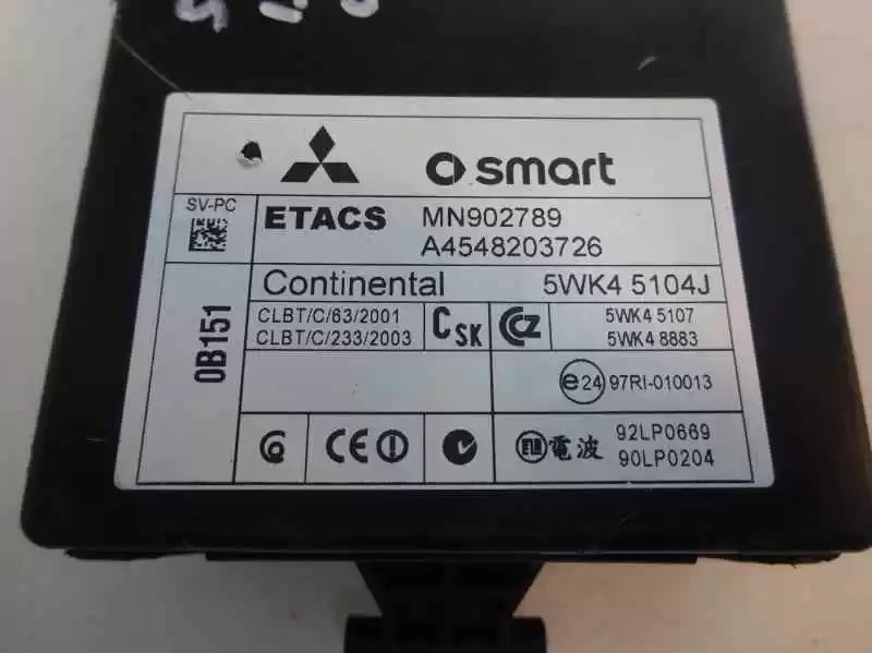 Peça - Modulo Electronico Smart Forfour 2004 -A4548203726